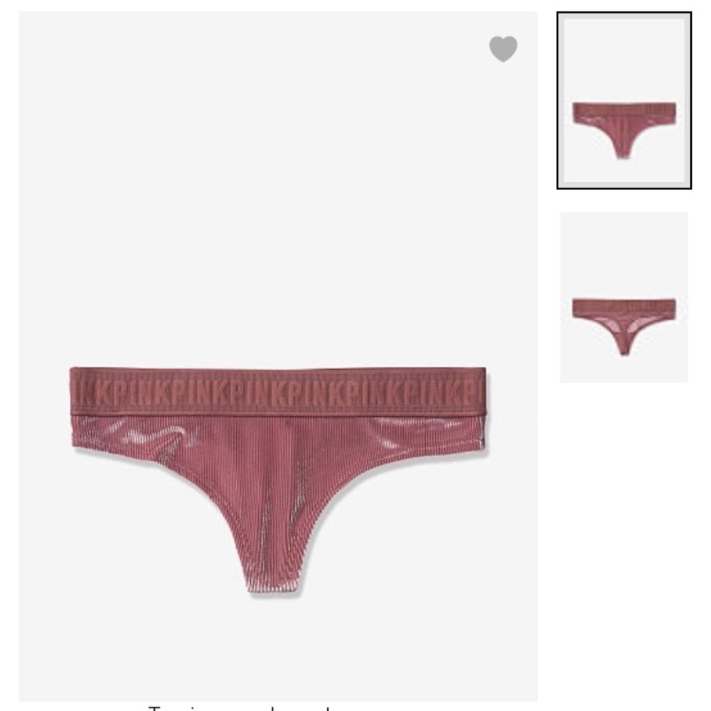 PINK Velvet Ribbed Thong